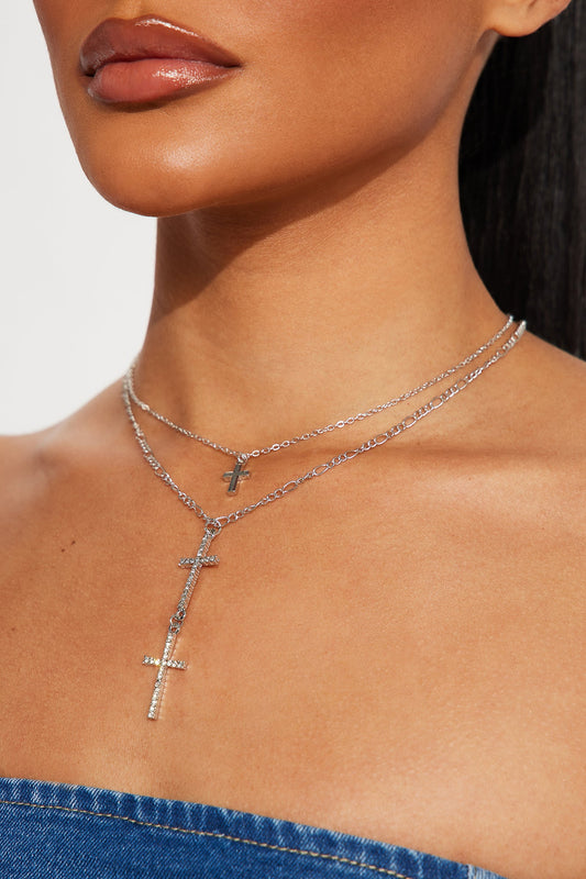Layered Cross Pendant Necklace