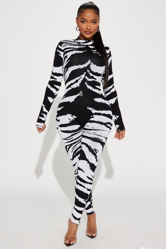 Sweater Jumpsuit - Black/White