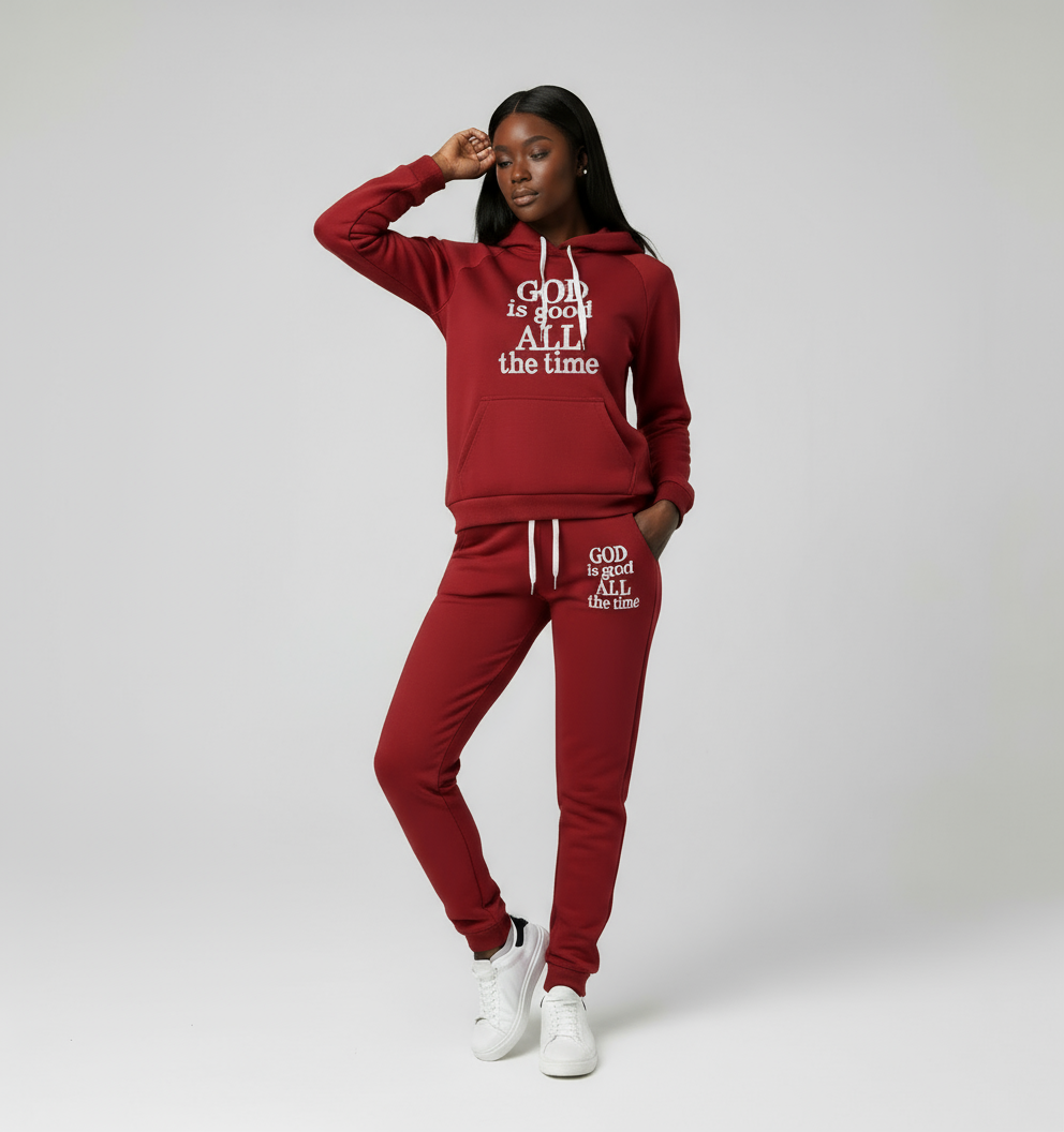 GOD IS GOOD ALL THE TIME Print Sweatshirt Hoodie Pants