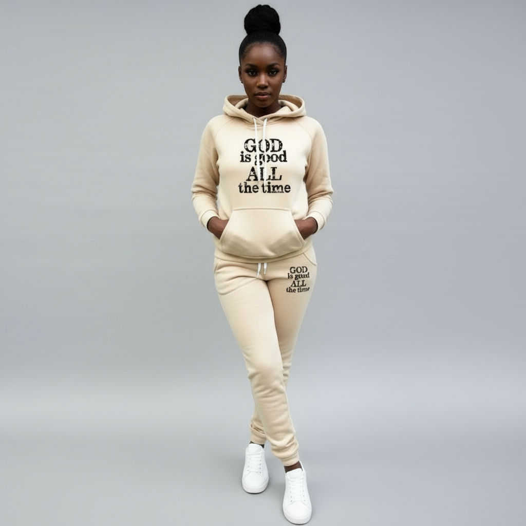 GOD IS GOOD ALL THE TIME Print Sweatshirt Hoodie Pants