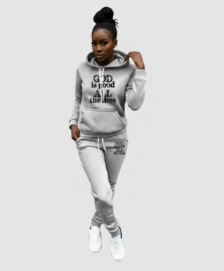 GOD IS GOOD ALL THE TIME Print Sweatshirt Hoodie Pants